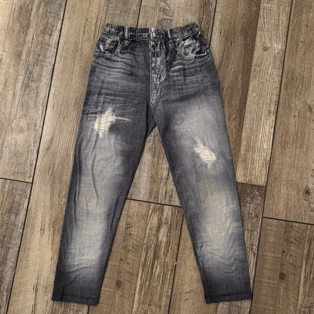 Girls Distressed Jean Legging